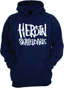 Heroin Heroin Script Hooded Sweatshirt - MEDIUM Navy