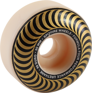 Spitfire F4 99a Classic Swirl 50mm White W/Bronze Skateboard Wheels (Set of 4)