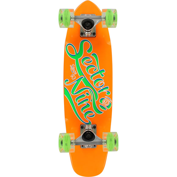 Sector 9 The Steady Glow Wheels Complete Skateboard -  6.75x25 Orange/Green | Universo Extremo Boards Skate & Surf