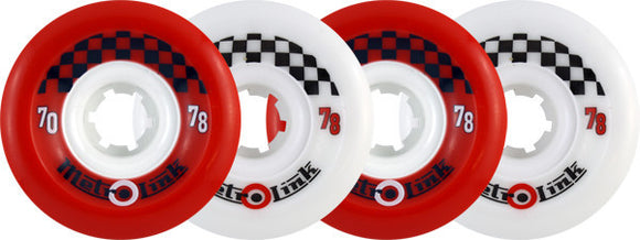 Metro Link 70mm 78a Mixed Red/White Skateboard Wheels (Set Of 4) - Universo Extremo Boards