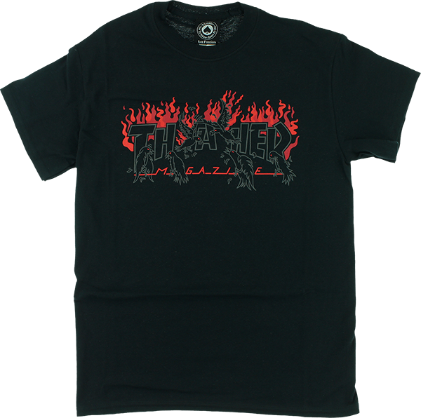 Thrasher Crows T-Shirt - Size: MEDIUM Black/Red/Grey