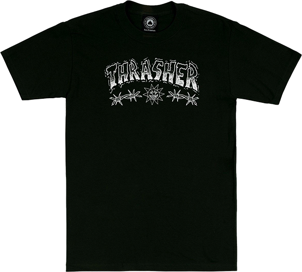 Thrasher Barbed Wire T-Shirt - Size: SMALL Black