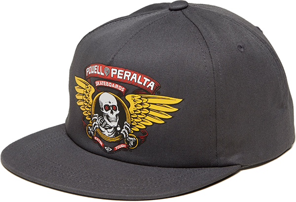 Powell Peralta Winged Ripper Patch Skate Skate HAT - Adjustable Charcol  