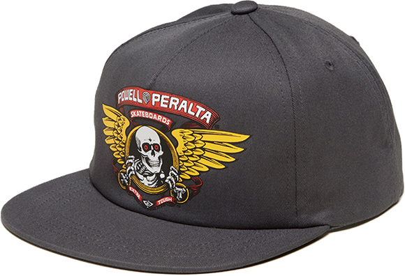 Powell Peralta Winged Ripper Patch Skate Skate HAT - Adjustable Charcol  