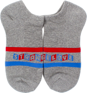 Strangelove Cine Logo Stripe No-Show Socks Grey 